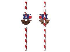 Kalóz térkép szülinapi szívószál - 20 cm - 8 db.