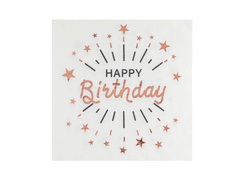 Boldog születésnapot szalvéta fehér - 33 cm - 10 db.