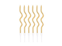 Arany spirálos születésnapi gyertyák - 6 db.