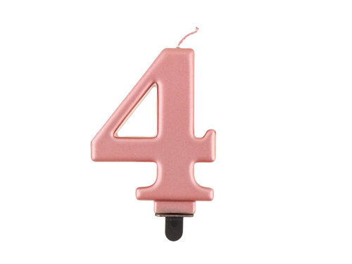 Fém szám gyertya rózsaarany - 4 - négy - négy