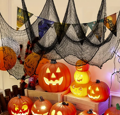 Fekete Halloween háló - 76 x 300 cm - 1 db.