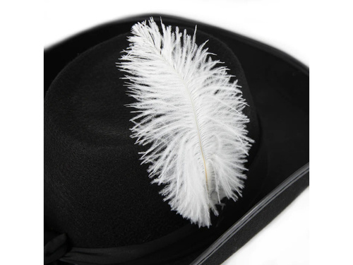 Muskétás kalap fehér tollal - 1 db.