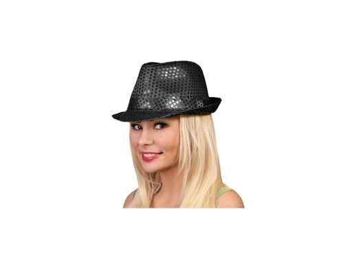 Fekete flitteres kalap - 1 db.