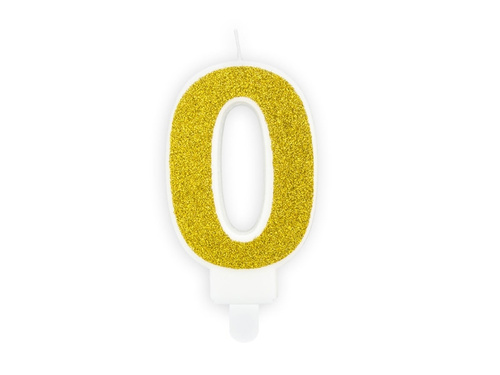 Számgyertya csillámmal - 0 - 1 db.