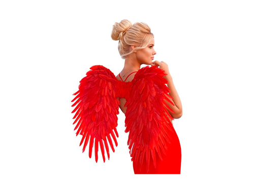 Piros összecsukható tollszárnyak 80×60 cm