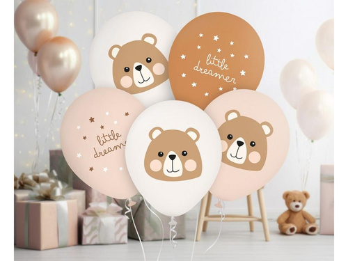 Little Dreamer mackó pasztell lufi - 30 cm - 5 db.