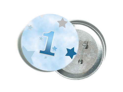 Születésnapi kitűző Kék csillagok - 1 db.