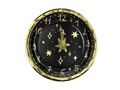 Papírtányérok Clock fekete - 18 cm - 6 db.