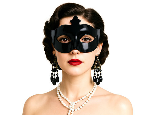 Velencei farsangi maszk fekete - 1 db.