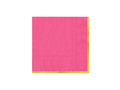 Fukszia színű papírszalvéta arany szegéllyel - 33 cm - 10 db.