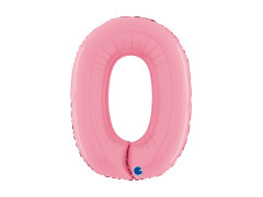 Fólia lufi szám 0 pasztell rózsaszín - 26" - 1 db.