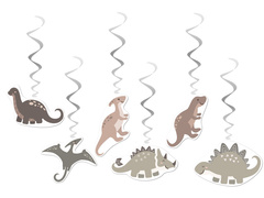 Születésnapi függő dekoráció Dinoszauruszok - 6 db.