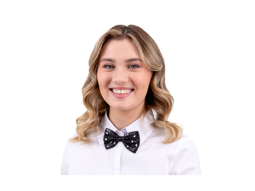 Fekete flitteres csokornyakkendő - 7 x 12 cm - 1 db.