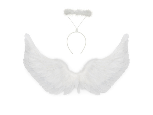 Angyalszárny készlet fehér 62 x 38 cm és Aureole