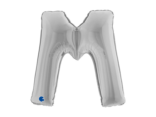 Fólia lufi M betű ezüst - 40" - 1 db.