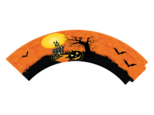 Kísértetjárta ház cupcake tokok - 6 db.