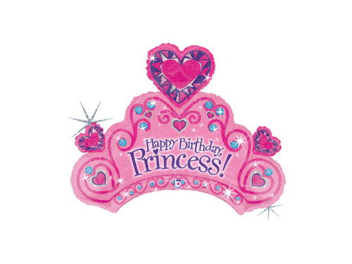 Boldog születésnapot Tiara alakú fólialufi - 31" - 1 db.