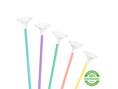 EKO papírpálcikák lufi dugókkal - pasztell színek keveréke - 10 db.