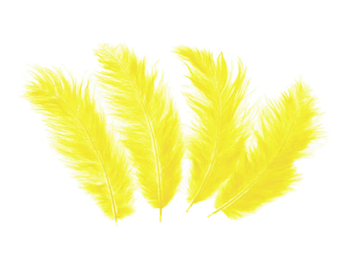 Dekoratív sárga hosszú tollak - 50 db.