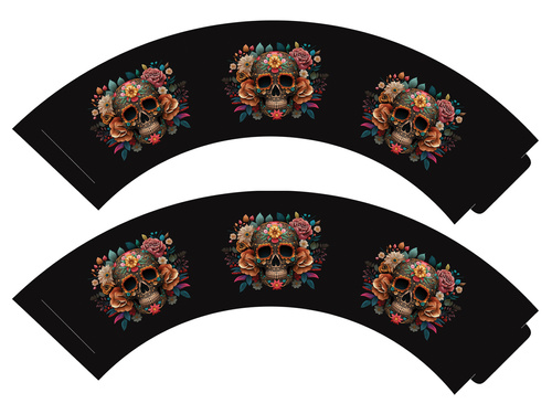 Dia de los muertos cupcake dekorációs készlet - 12 db.