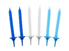 Születésnapi gyertyák kék, fehér és tengerészkék - 24 db.