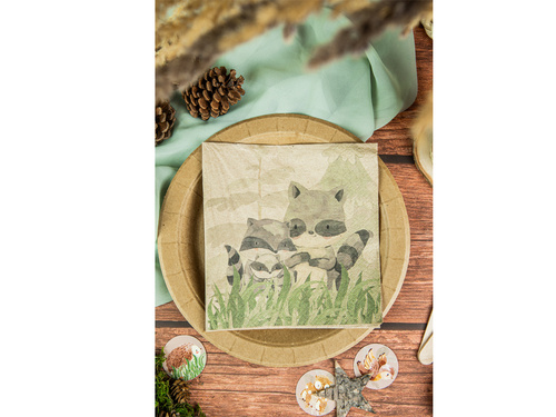 Serwetki urodzinowe Leśne Zwierzątka - 33 cm - 20 szt.