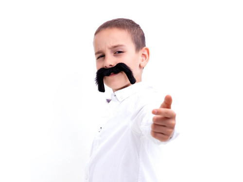 Fekete bajuszos motoros - 1 db.