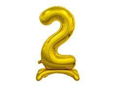 Fólia lufi álló szám 2 arany - 74 cm