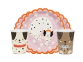 Készlet poharak + papírtányérok Doggies - 24 db.