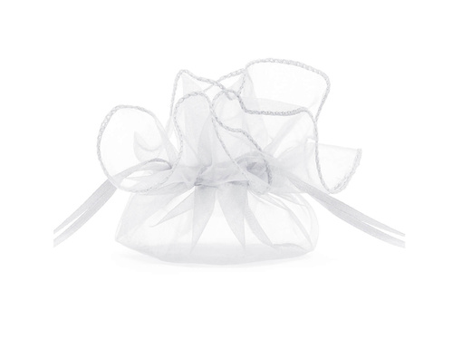 Organza táskák vendégeknek - fehér - 25 cm - 10 db.