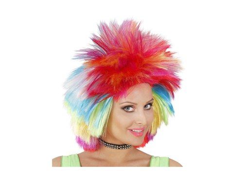 Többszínű rocksztár paróka