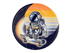 Papírtányérok születésnapokra Cosmos - 23 cm - 8 db.