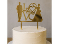 Aranytükrös plexi tortabevonó Szerelem menyasszony és vőlegény - 16,5 cm
