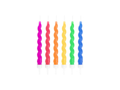 Színes születésnapi gyertyák - 8,5 cm - 6 db.