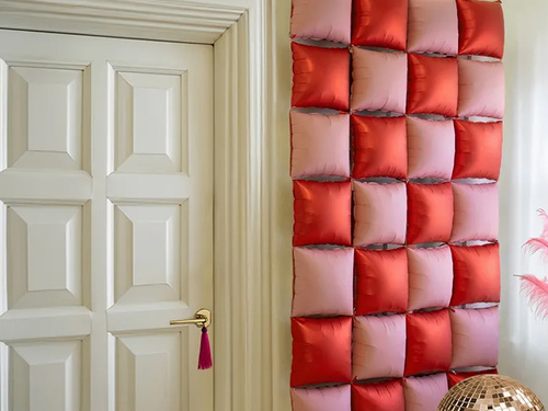 Fólia lufi négyzet rózsaszín és piros - 35 x 35 cm - 4 db.