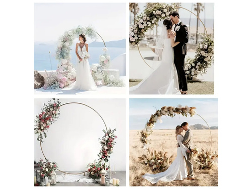 Arany kerek lufi állvány - 200 cm - 1 db.