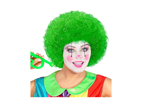 Zöld bohóc paróka afro haj
