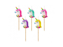 Egyszarvú piknik gyertyák - 5 db.