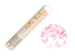 Lány vagy fiú lövőcső? - rózsaszín pillangók - 20 cm - 1 db.