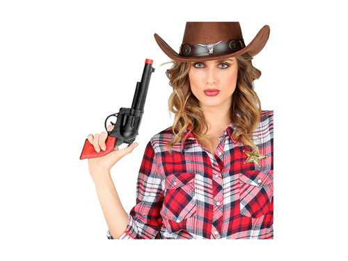 Fekete cowboy pisztoly - 23 cm