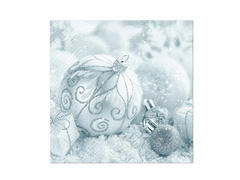 Karácsonyi szalvéták Ezüst gömb - 33 cm - 20 db.