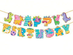 Dinoszaurusz boldog születésnapot füzér - 500 cm - 1 db.