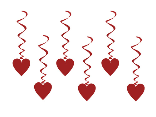 Valentin napi szívek - 75 cm - 6 db.