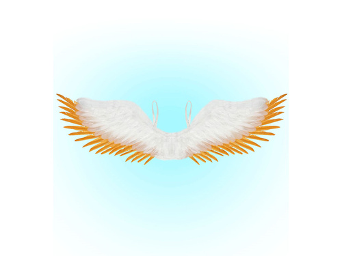 Fehér angyalszárnyak arany tollakkal - 100 x 25 cm - 1 db.