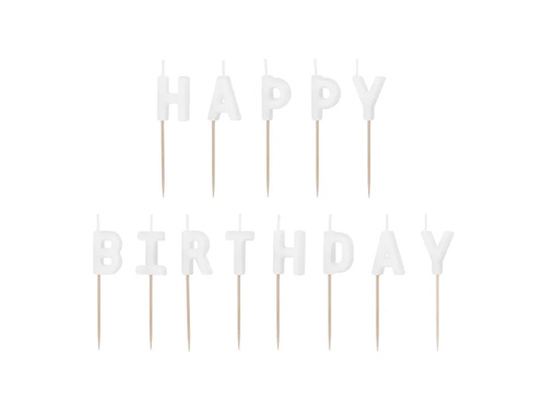Pikers gyertyák Boldog születésnapot tábla - fehér
