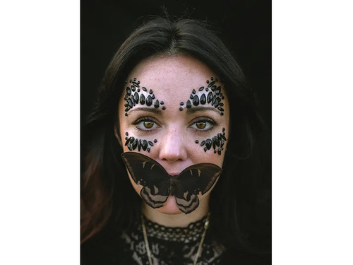 Öntapadós arckristályok fekete - 1 op.