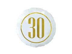 Fólialufi harmincadik születésnapra fehér - 46 cm - 1 db.
