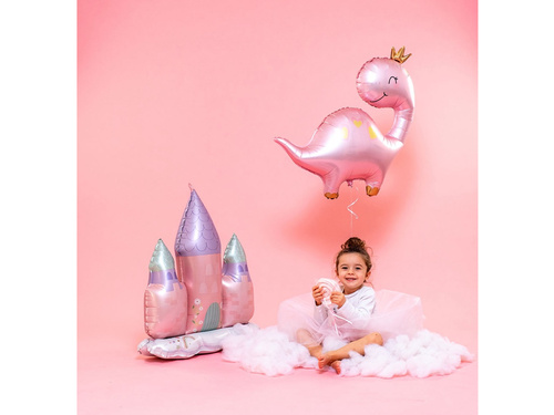 Rózsaszín dinoszaurusz fólialufi - 59x69 cm - 1 db.