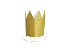 Arany csillámos papírkorona - 4 db.