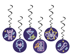 Disco Neon medál disznódísz - 6 db.